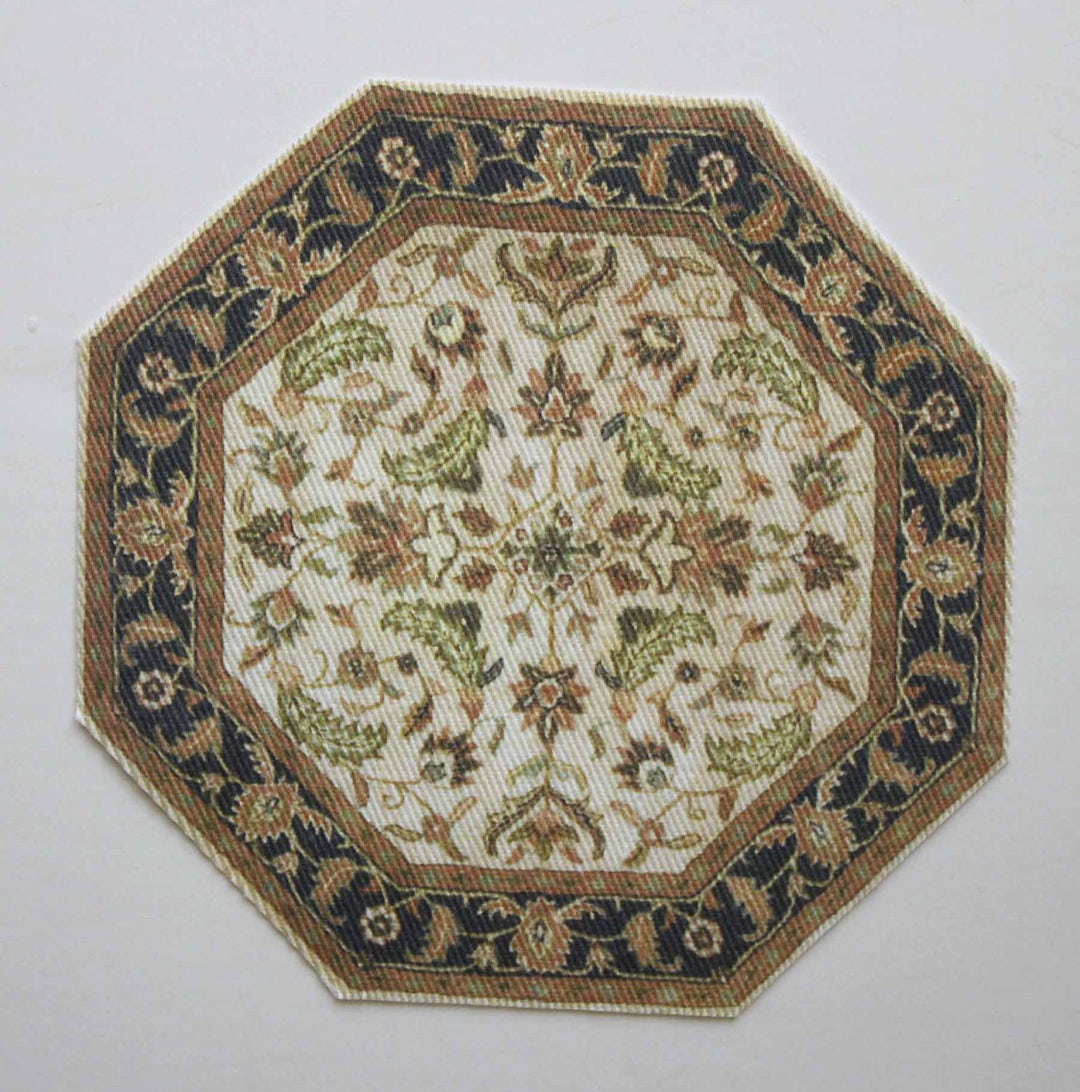 Miniature Rug Octagon Cream and Black in Several Scale Sizes - Etsy