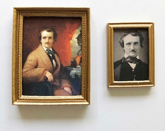 Edgar A. Poe in Miniature Gold Frames of Your Choice