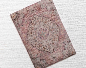 Miniature Dollhouse Rectangular Rug Vintage Look Soft Pink in Sizes to Suit Several Scale Rooms