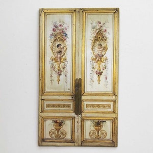 Miniature French Ornate Faux Prop PAPER Doors With Cupids in 1:12 Scale or Half Scale