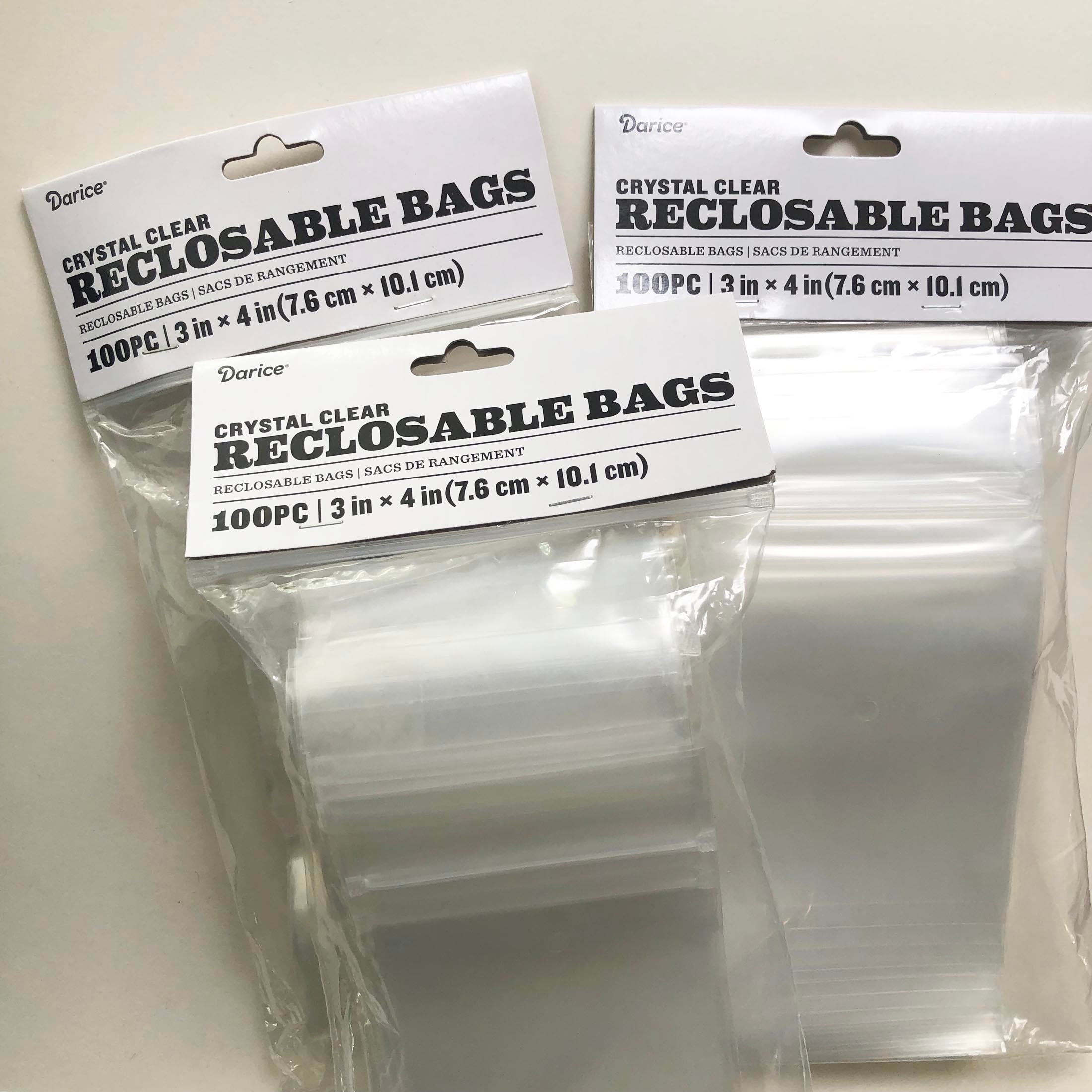 Pack of 100 2x2 Clear Reclosable Zippit Plastic Bags Great for Bead, Craft  and Small Jewelry Storage 