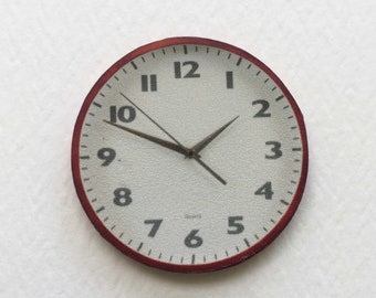 Miniature Retro Style Faux Clock 1/24 and 1/12 Scale for Dollhouse Office Classroom or Store