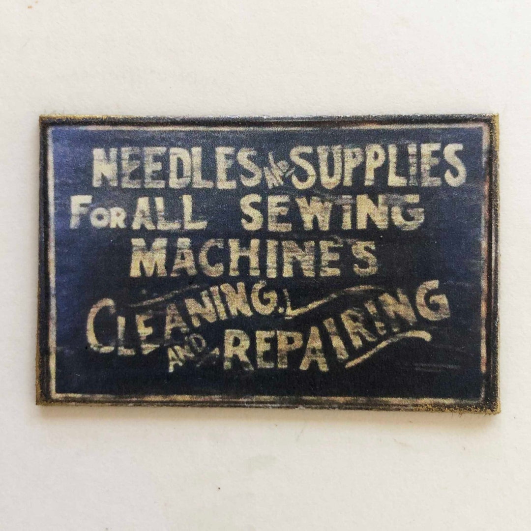 Clean Sewing Machine Sign Miniature Vintage Sewing Machine Sign, Aged Reproduction - Etsy