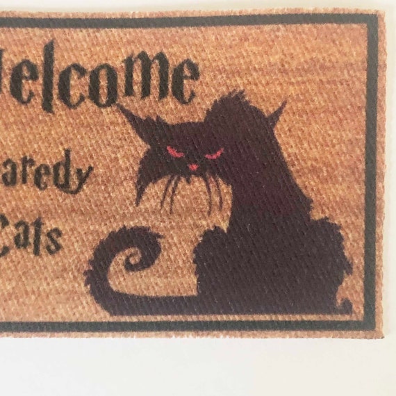 Miniature Black Welcome Doormat