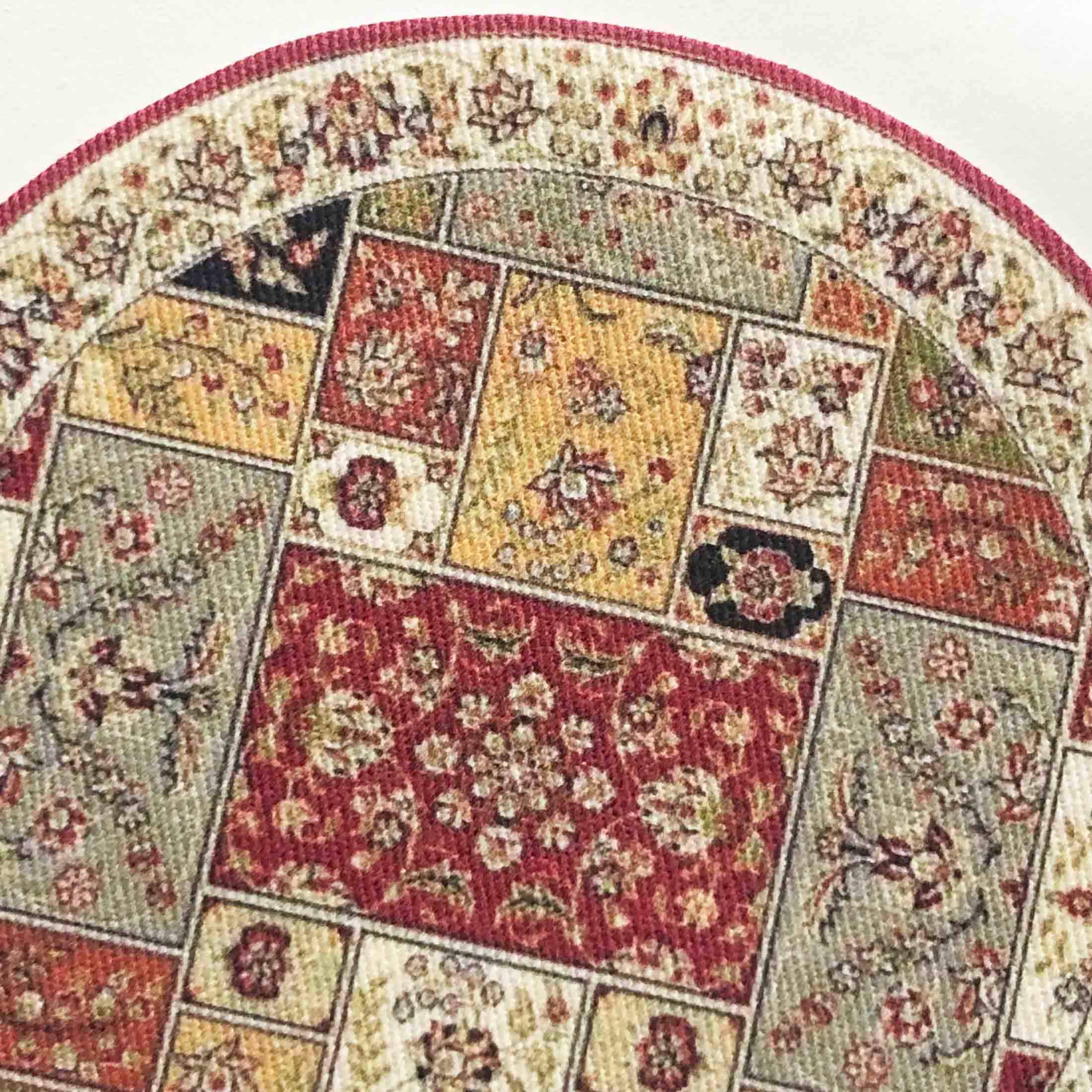 Miniature Patchwork Floral Round Dollhouse Rug - Etsy