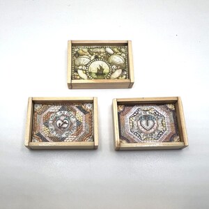 Miniature Wood Shadow Boxes with Faux Sailors Valentine of Your Choice