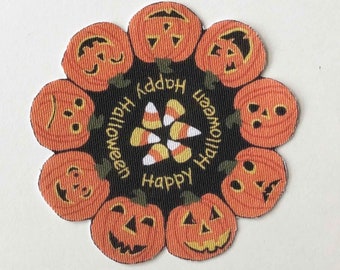 Miniature Dollhouse Halloween Rug: Jack-o-Lanterns and Candy Corn