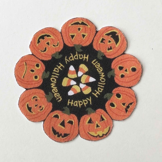 Miniature Dollhouse Halloween Rug: Jack-o-Lanterns and Candy Corn