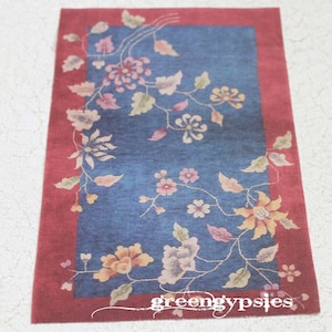 Miniature Oriental Art Deco Rug Large Sizes  for Dollhouse or Playscale