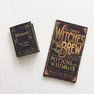 1:12 Scale Witchcraft Book and Sign Miniature Set or Individually