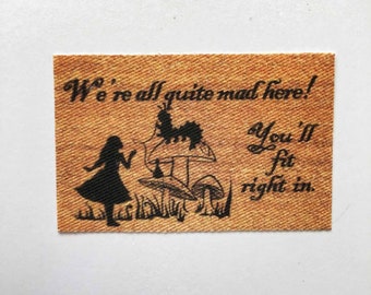 Miniature 'We're All Quite Mad Here You'll Fit Right In' Alice  Doormat or Rug  in Three Sizes