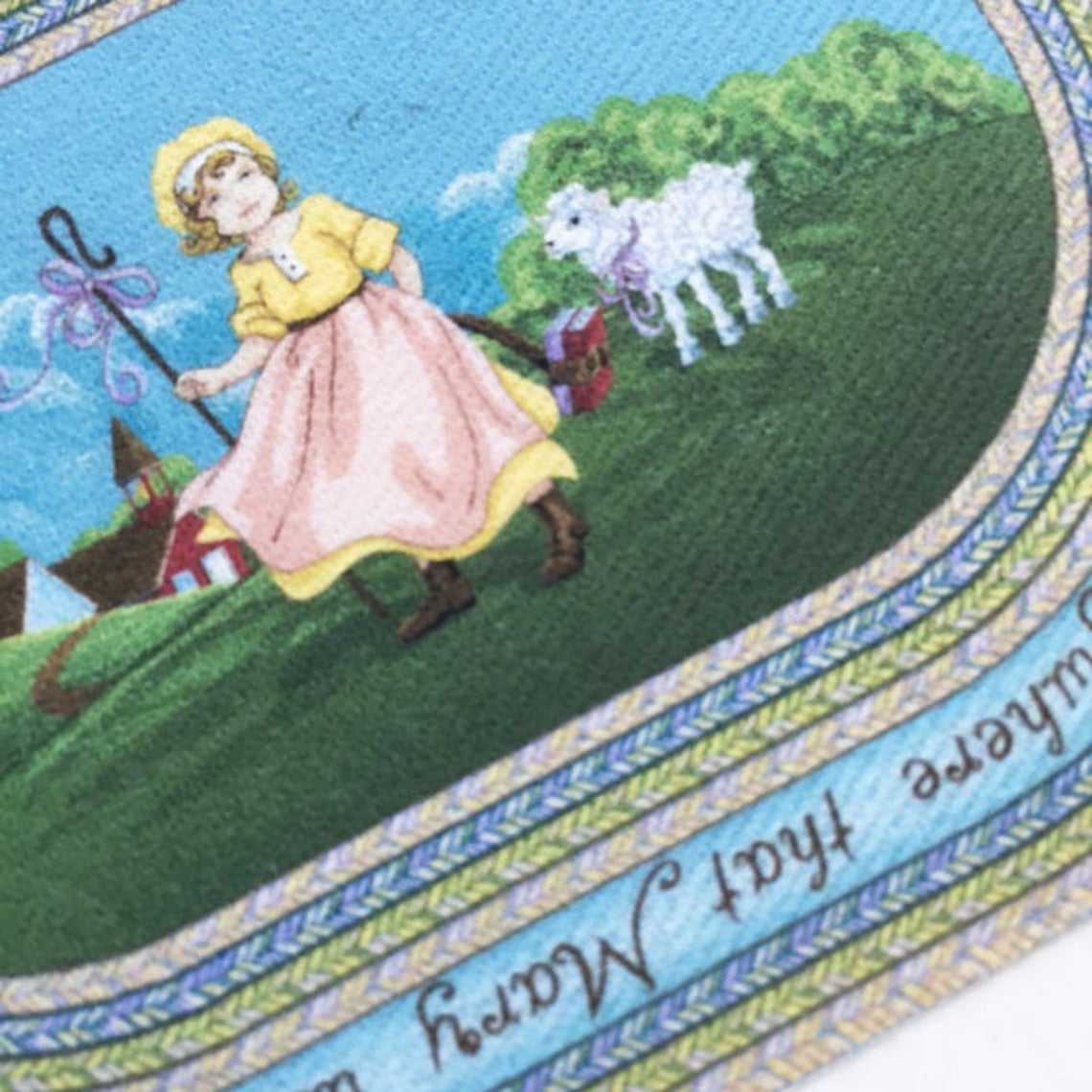 Miniature Mary Had a Little Lamb Dollhouse Nursery Rhyme Rug Etsy