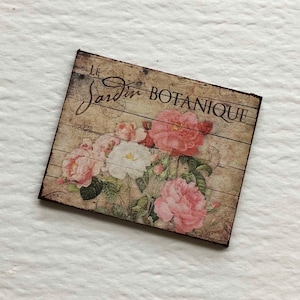 Letrero en miniatura para casa de muñecas Jardin Botanique con rosas