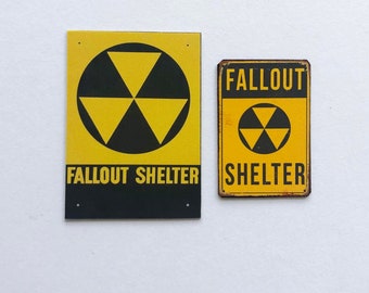 Miniature Fallout Shelter Signs
