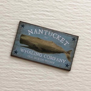 Miniature  Nantucket Whaling Company Coastal Beach Nautical Sign