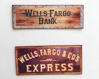 Miniature Wells Fargo Cowboy Western Signs - Etsy