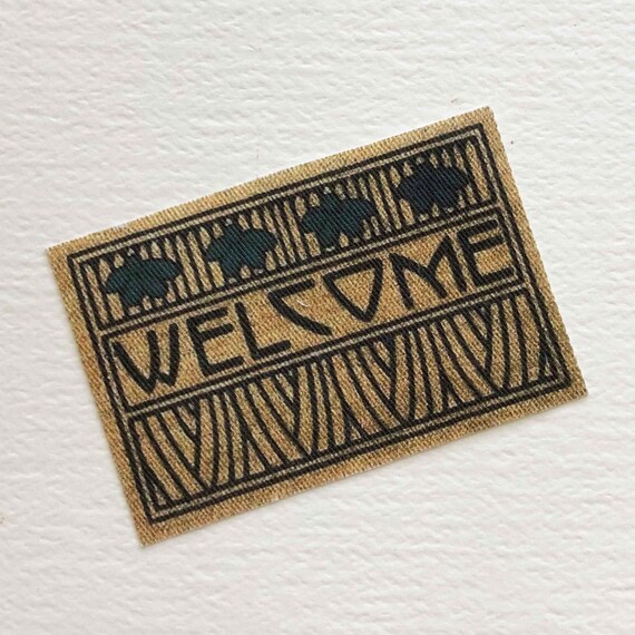 Miniature Door Mat In The Arts And Crafts Style Of Frank Lloyd Wright For Half Scale 1 12 Dollhouse Or Playscale