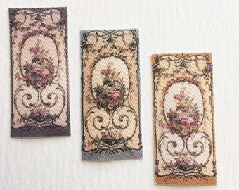 Miniature French Tapestries in Your Choice of Three Colors and 1:24 or Dollhouse Scale