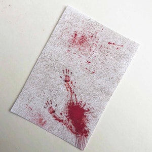 Miniature  Crime Scene Rectangular Rug with Bloody Handprints