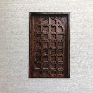 Miniature Massive Wood Look Faux  PAPER Door with Surround in Several Scale Sizes