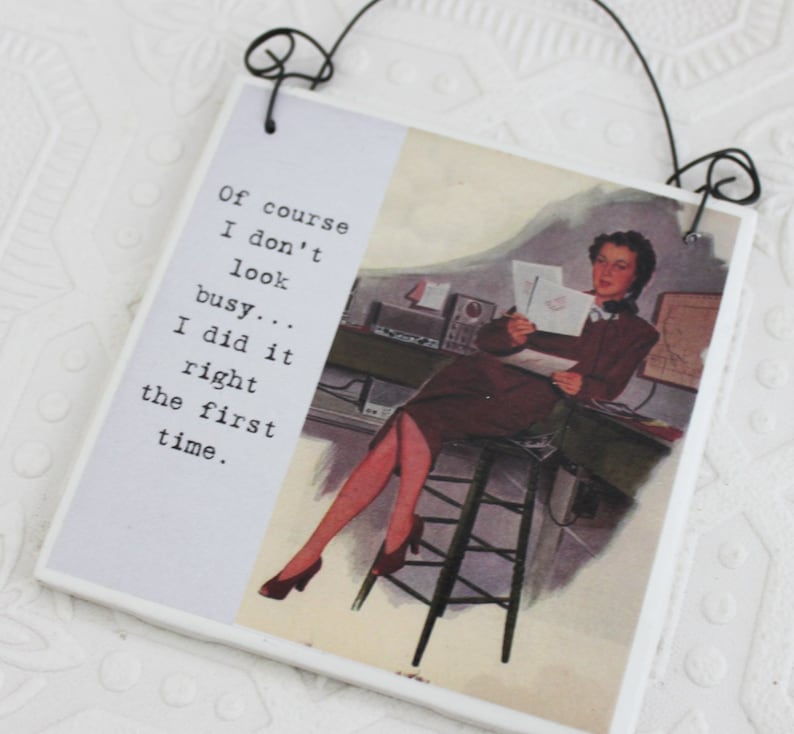 Funny Sign For Office About Looking Busy Working Woman Etsy