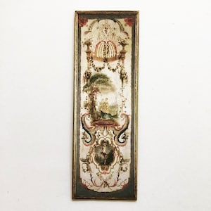 Miniature PAPER Reproduction of an Antique French Wall Panel in Faux Gold Frame