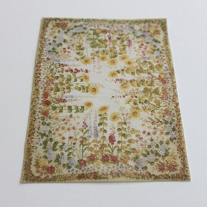 Miniature Rug With a Garden of Flowers  Design in Several Sizes