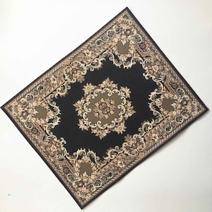 Miniature Carpet Basic Black Aubusson in Several Sizes and Scales image 1