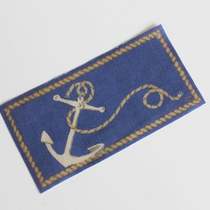 Anclas náuticas en miniatura de alfombra azul rectangulares para casa de muñecas a escala 1:12