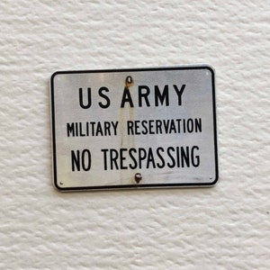 Miniature Paper Sign US Army Military Reservation No Trespassing