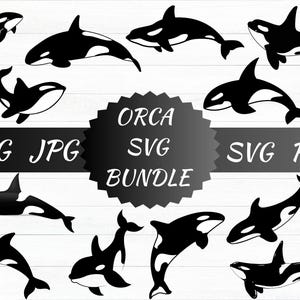Orca Cut Files - SVG, PNG, JPG - Commercial Use, Digital Cut File, Orca Clipart, Digital Download, Instant Download, Killer Whale, Orca Svg