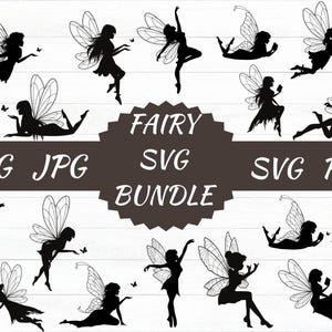 Fairy Silhouette Bundle SVG, Fairy Silhouette SVG, Fairy Clipart, Fairy Cricut, Fairy Vector, Fairies Svg, Digital Download, Fairy SVG