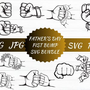 Father&#39;s Day Fist Bump Set, Father&#39;s Day Design, Baby Toddler Kid Dad Fist Bump SVG, Dad Fist Bump Svg, Father&#39;s Love Svg
