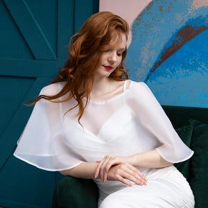 Organza Braut Cape, Organza Bolero Hochzeit, Braut Bolero, Kurz Braut Cape, Organza Kleid Overlay, Braut Topper kap, schiere Hochzeit Cover Up