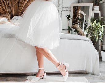 Short tulle skirt, Wedding tulle skirt, Tulle skirt adult, Bridal tulle skirt, Tutu skirt for woman, White tulle skirt, High waist skirt