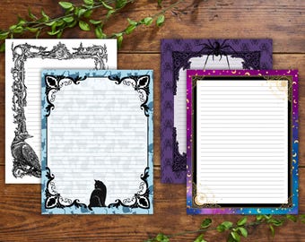 Gotyckie artykuły papiernicze na Halloween: Straszny papier do pisania dla osób piszących w formie długopisu (do pobrania w wersji cyfrowej)
