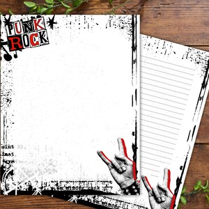 Punk Graffiti Stationery: Urban Art Printable Paper (digital Download ...