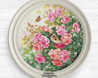 Summer midday. Cross Stitch Pattern pdf. Flowers xstitch chart. Digital. Saga. NadGavr 1200
