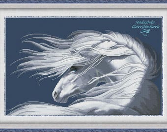 Moon Mare. Cross Stitch Pattern. Horse embroidery. NadGavr 1050