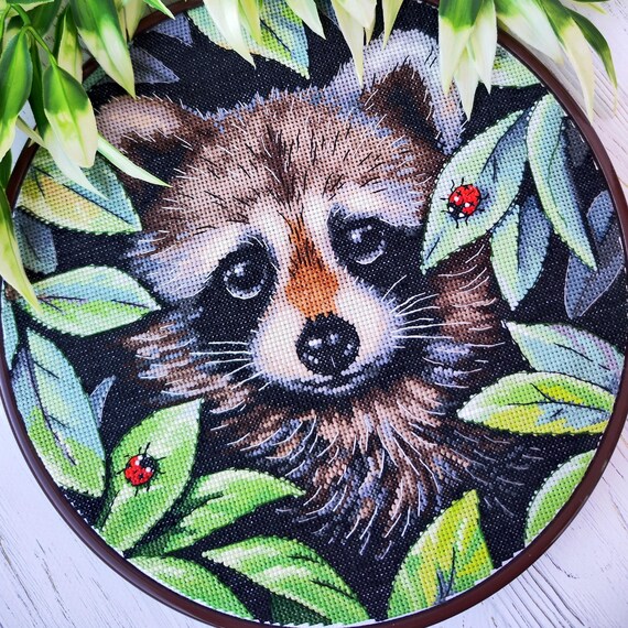 Raccoon. Cross Stitch Pattern Pdf. Raccoon Xstitch Chart. Digital