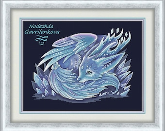 Crystal Fox. Cross Stitch Pattern pdf. Fabulous Fox xstitch chart. Digital. Saga. NadGavr 1066
