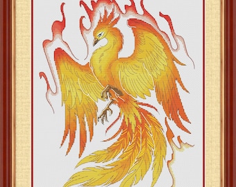 Phoenix. Cross Stitch Pattern pdf. Fantasy bird xstitch chart. Digital. Saga. NadGavr 1049