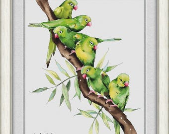 Feathered friends Cross Stitch Pattern: NadGavr Design (PDF Pattern) 1145