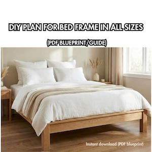 DIY Farmhouse Bed Frame Plans: Twin to California King (PDF Download)