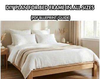 DIY Farmhouse Bed Frame Plans: Twin to California King (PDF Download)