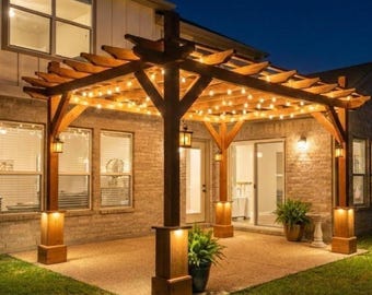 Weatherly Pergola Plans PDF | DIY Backyard Woodworking Plan | Cut + Material List | Step-by-Step Build