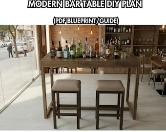Modern Bar Table DIY Plan – 24x48 Bar-Height Woodworking (PDF Pattern)