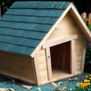 Crooked Doghouse Plans: DIY Woodworking Blueprint (PDF Download) - Large Dog Shelter