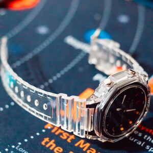 Rainbow G Style Watch | Hand-painted clear strap, Unisex rainbow image 6