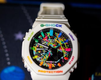 Hand-painted Clear white Resin Unisex Watch – RARE collection